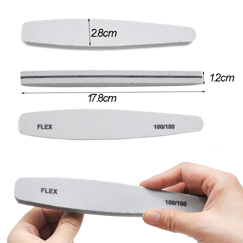 5/10P Nail Buffer Files 100/180 180/240 220/280 Grit Double Sided Sandpaper Sponge Block Nail Polish Manicure Tools Sanding File