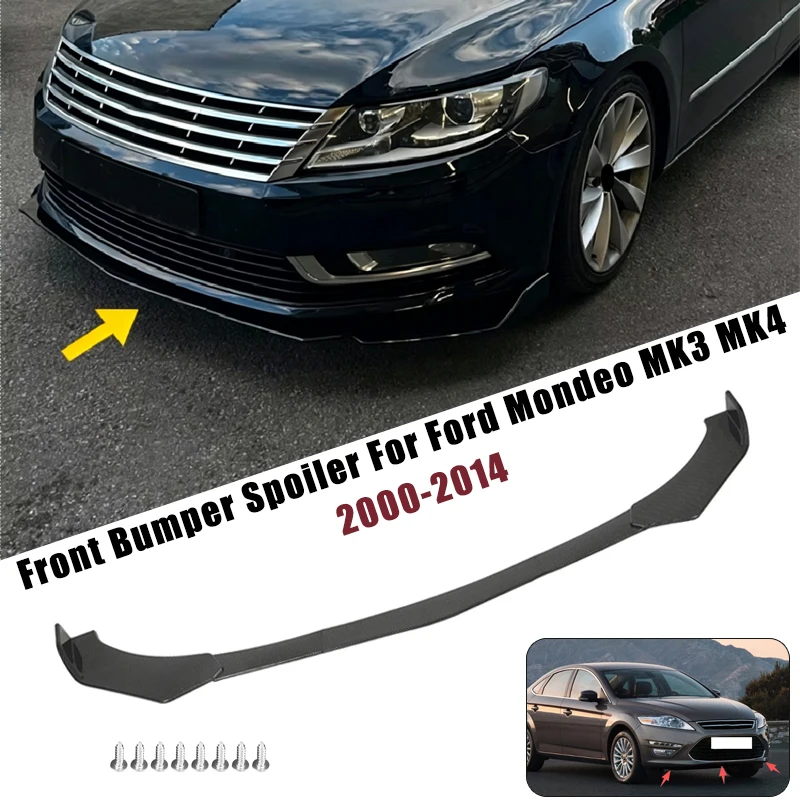 Sport Front Bumper Splitter Spoiler Lip For Ford Mondeo MK3 MK4 2000-2014 5Pcs Adjustable Sectional Car Exterior Tuning Body Kit