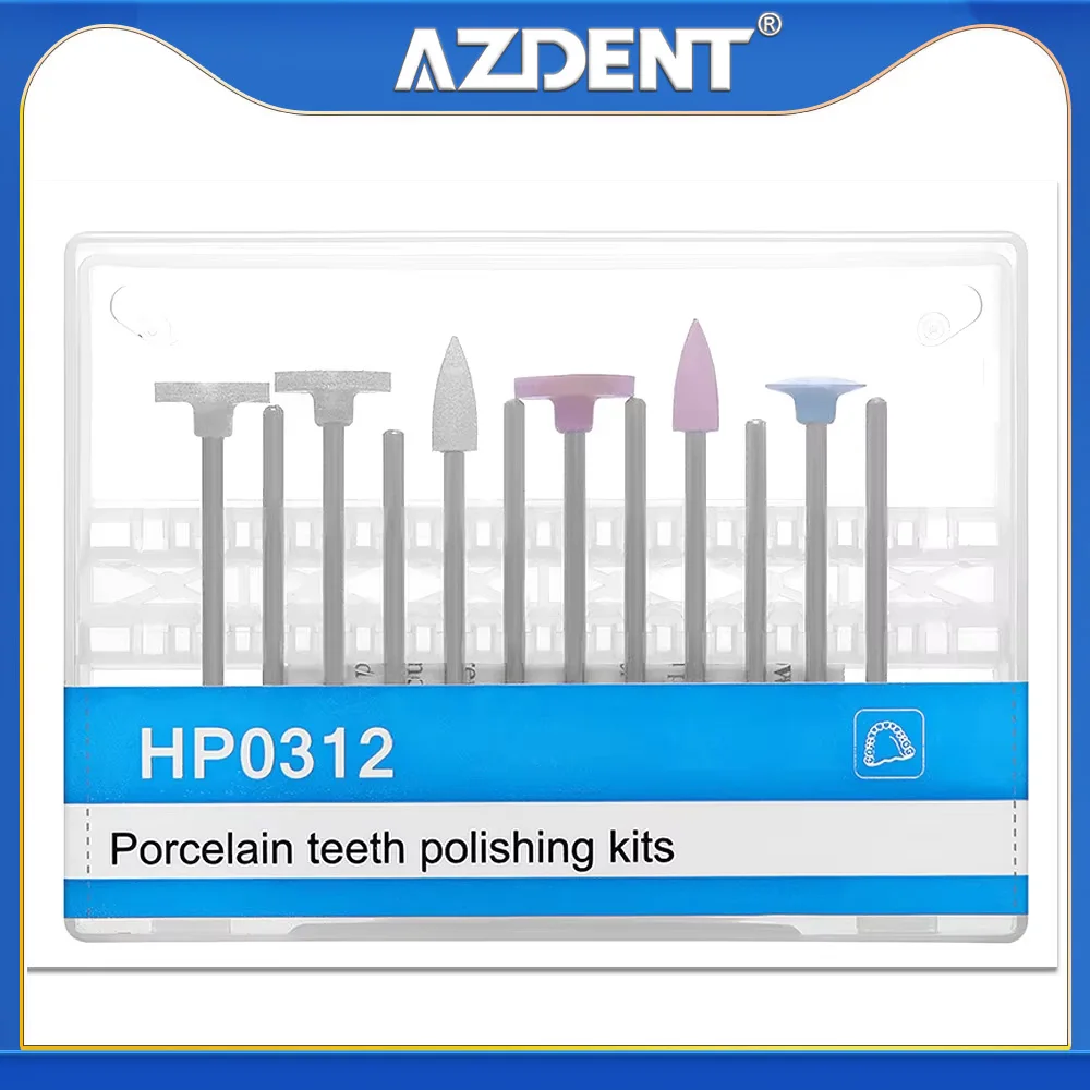 Azdent-Analyste de polissage des dents en porcelaine dentaire, adaptés aux polisseuses en silicone, pièce à main à basse vitesse, 1 boîte