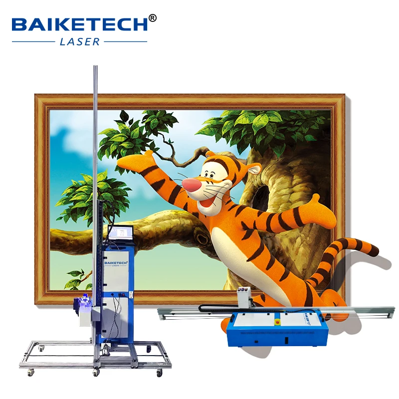 ماكينة طباعة حائط أوتوماتيكية ثلاثية الأبعاد 2 في 1، رأس طباعة ثلاثي DX10، خمسة ألوان، حبر للأشعة فوق البنفسجية