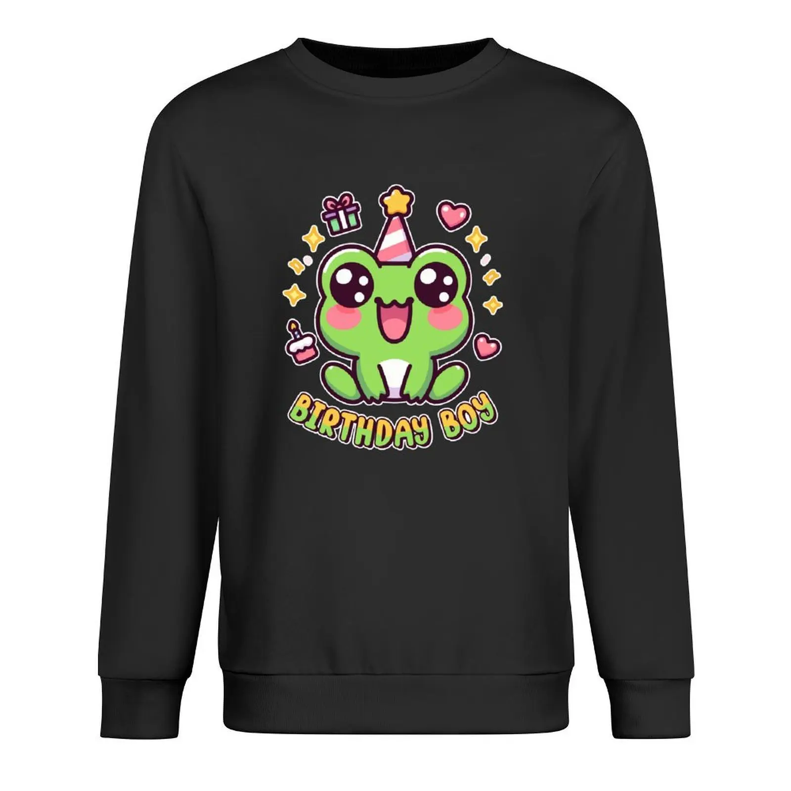 

Birthday Boy Frog Kawaii Toad Lover Kids Bday Pullover men's coat men's winter sweater autumn new in hoodies & sweat-shirt