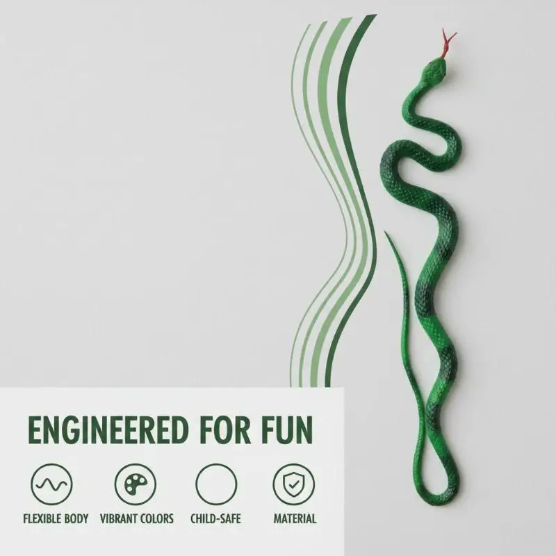 Realistic Rubber Fake Python 40cm Lifelike Simulation Snake Scare Prop for Halloween Prank Garden Bird Repellent