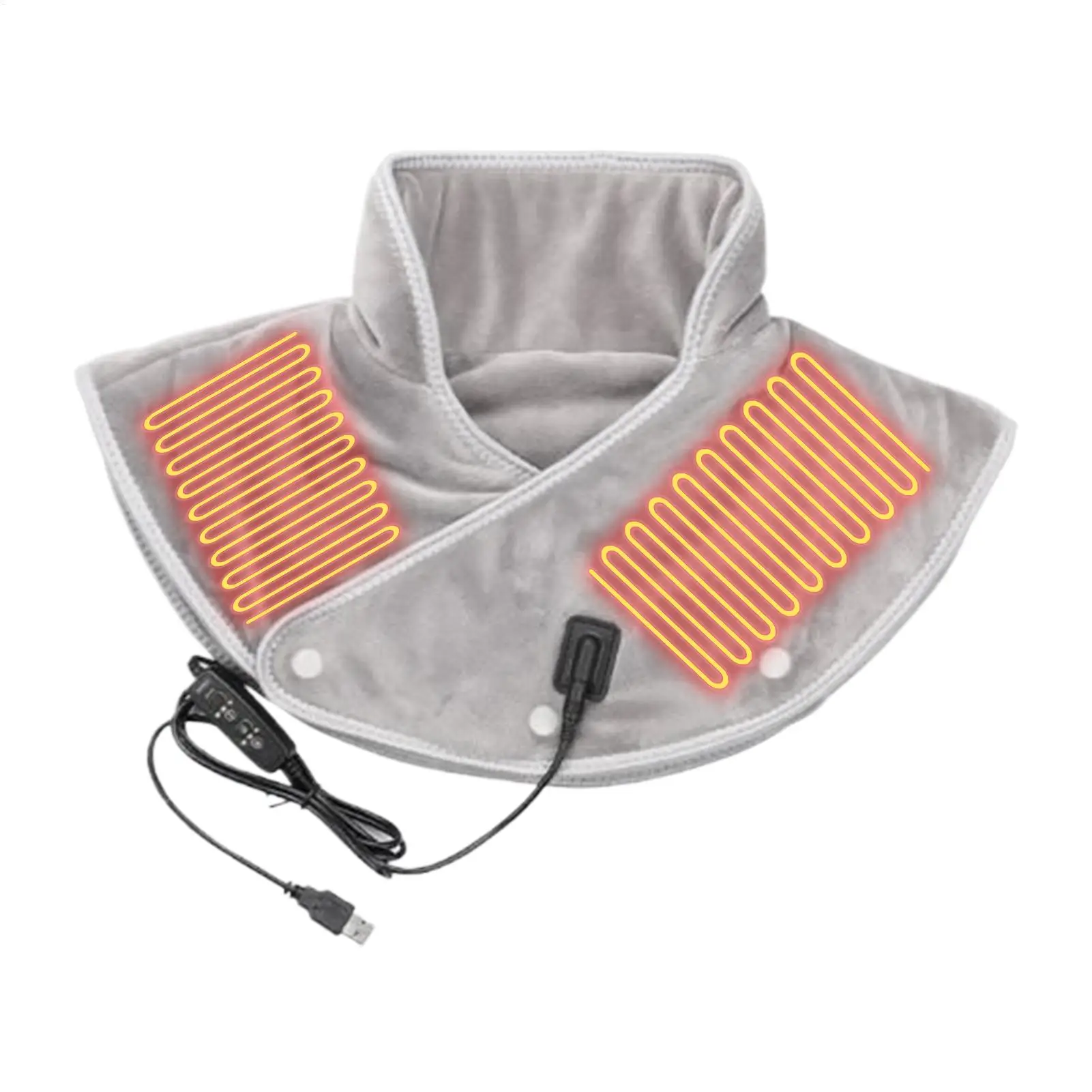 

3-Temperature Heated Neck Wrap, Soothing Shoulder Pain Relief Pad, Soft Warming Support for Home Office Study & Travel