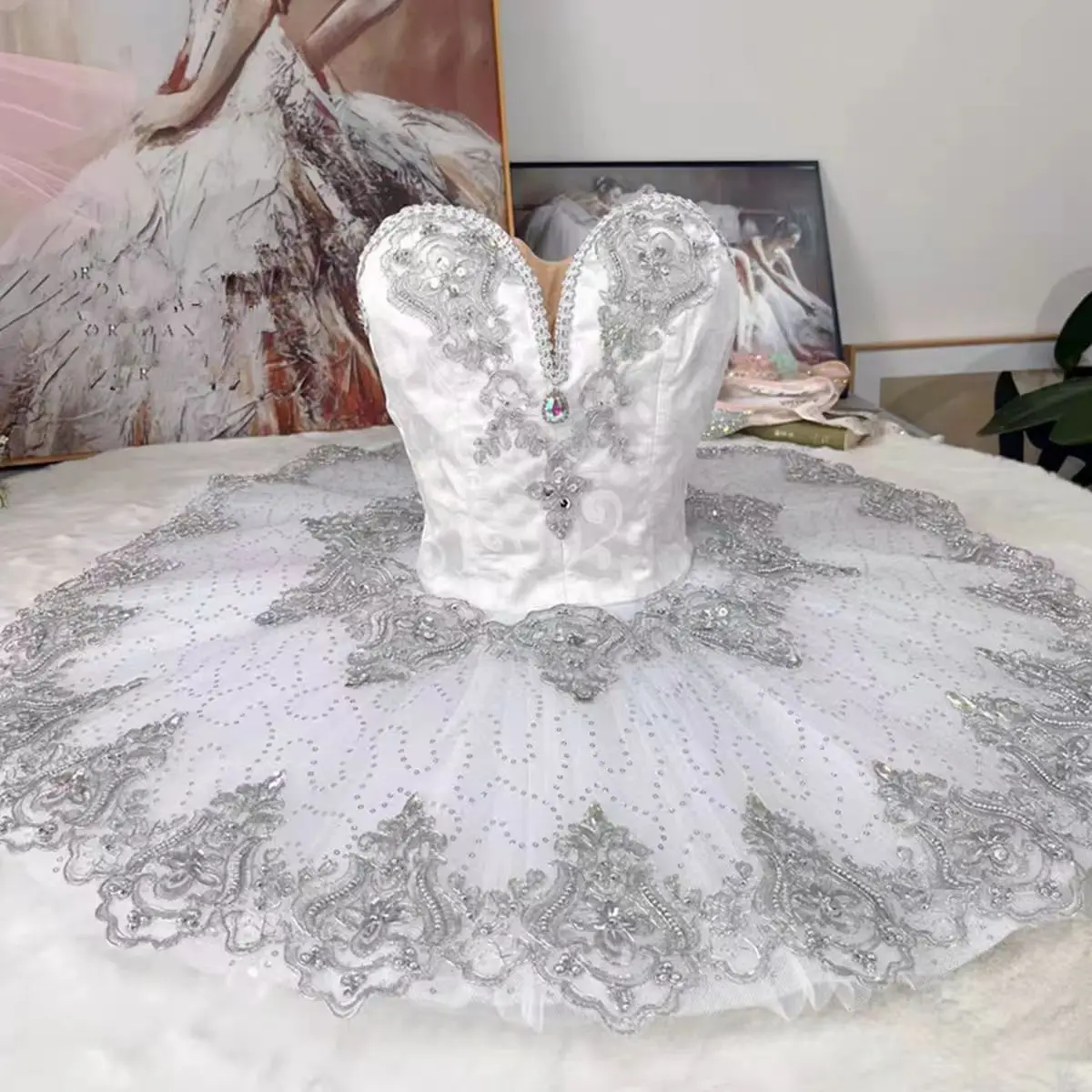 

Ballet Tutu For Girls Women's Dress White Swan Professional Ballet Dress Adulto Women Ballerina Dance Costumes Ballet Wear