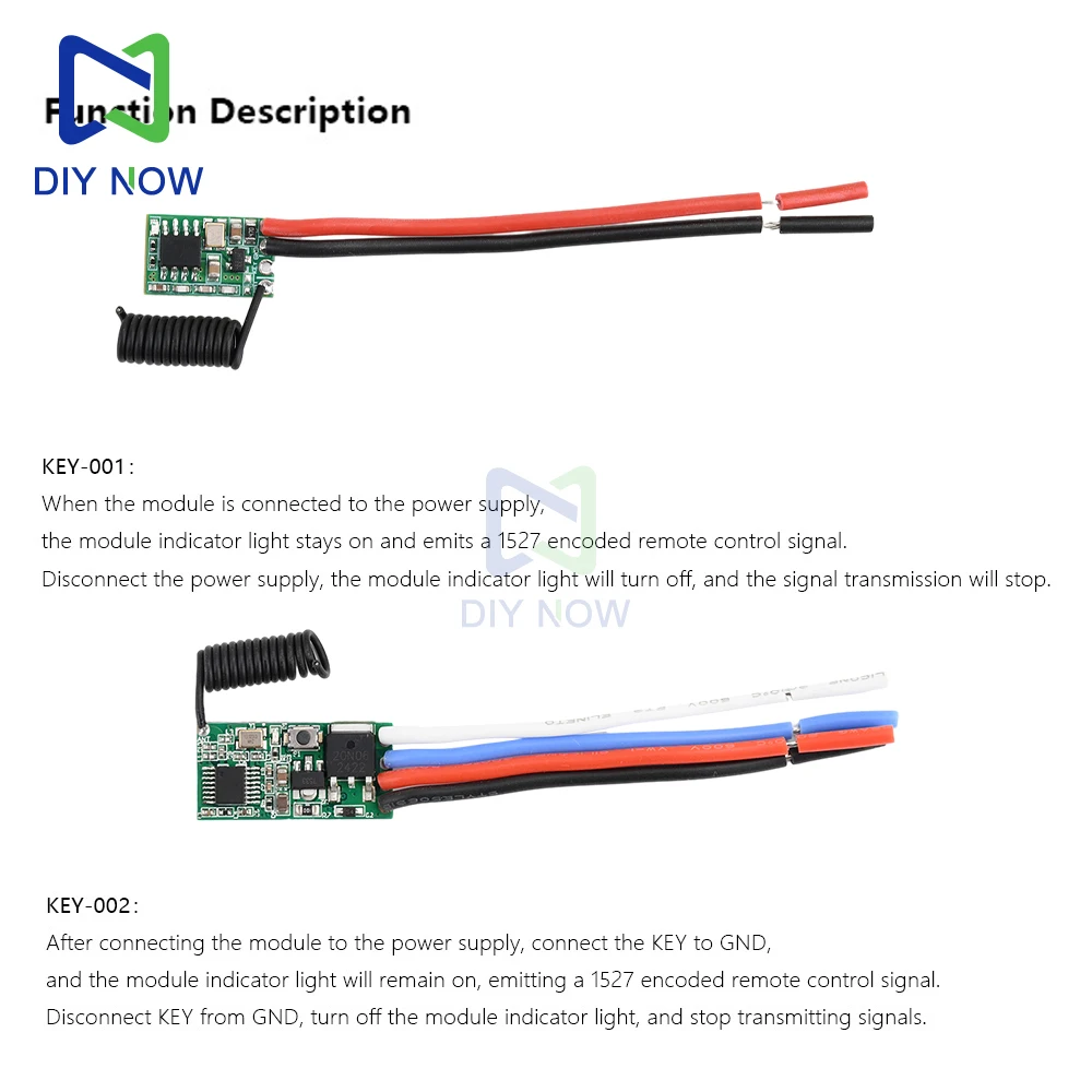 Módulo rf universal de ampla tensão dc 3v-24v, módulo de recepção, micro transmissor e receptor sem fio, 433mhz