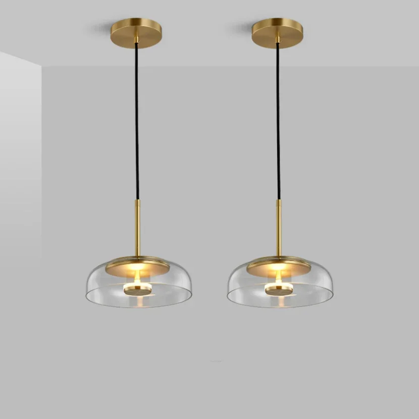 Lâmpada suspensa nórdica moderna, Iluminação pendente LED para o quarto, Cabeceira, Cozinha, Restaurante, Luzes de decoração de teto, Vidro