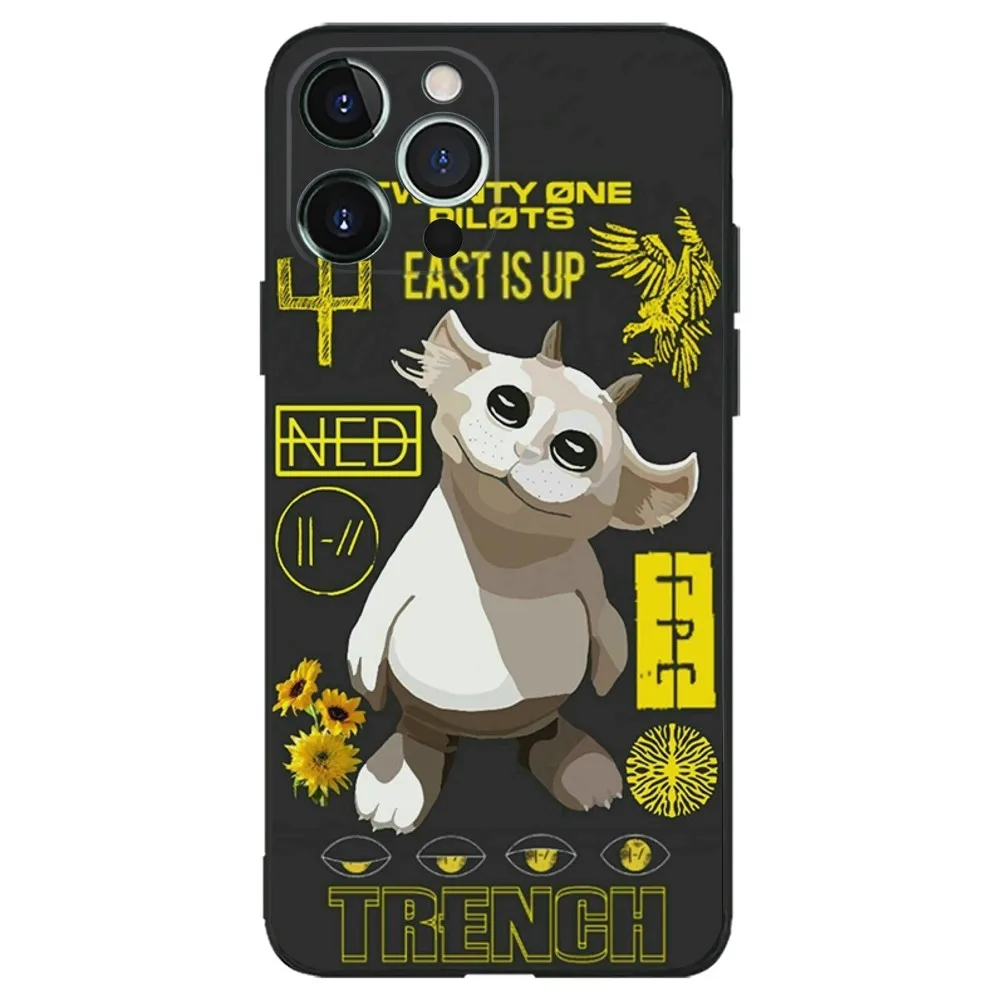 T-Twenty one pilots Phone Case For iPhone 16,15,14,13,12,11,Plus,Pro Max,XS,X,XR,SE,Mini,8,7 Soft Silicone Black Cover