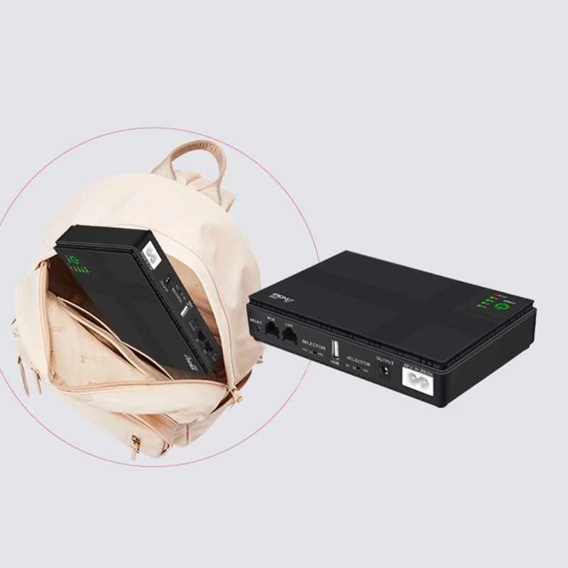 UPS Battery Backup 8800/10400mAh Lithium Battery, Universal 5V 9V 12V Battery Backup for LED Light Speaker WiFi Router