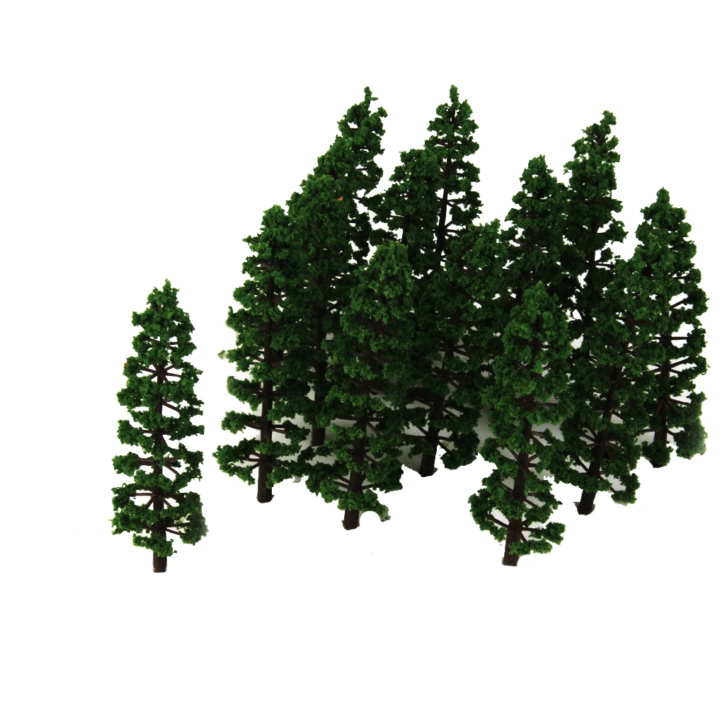 

MagiDeal 20Pcs/Lot 1/100 Scale Plastic Fir Trees Model Train Street Scenery Landscape for Garden Park Classroom Greenery Layout