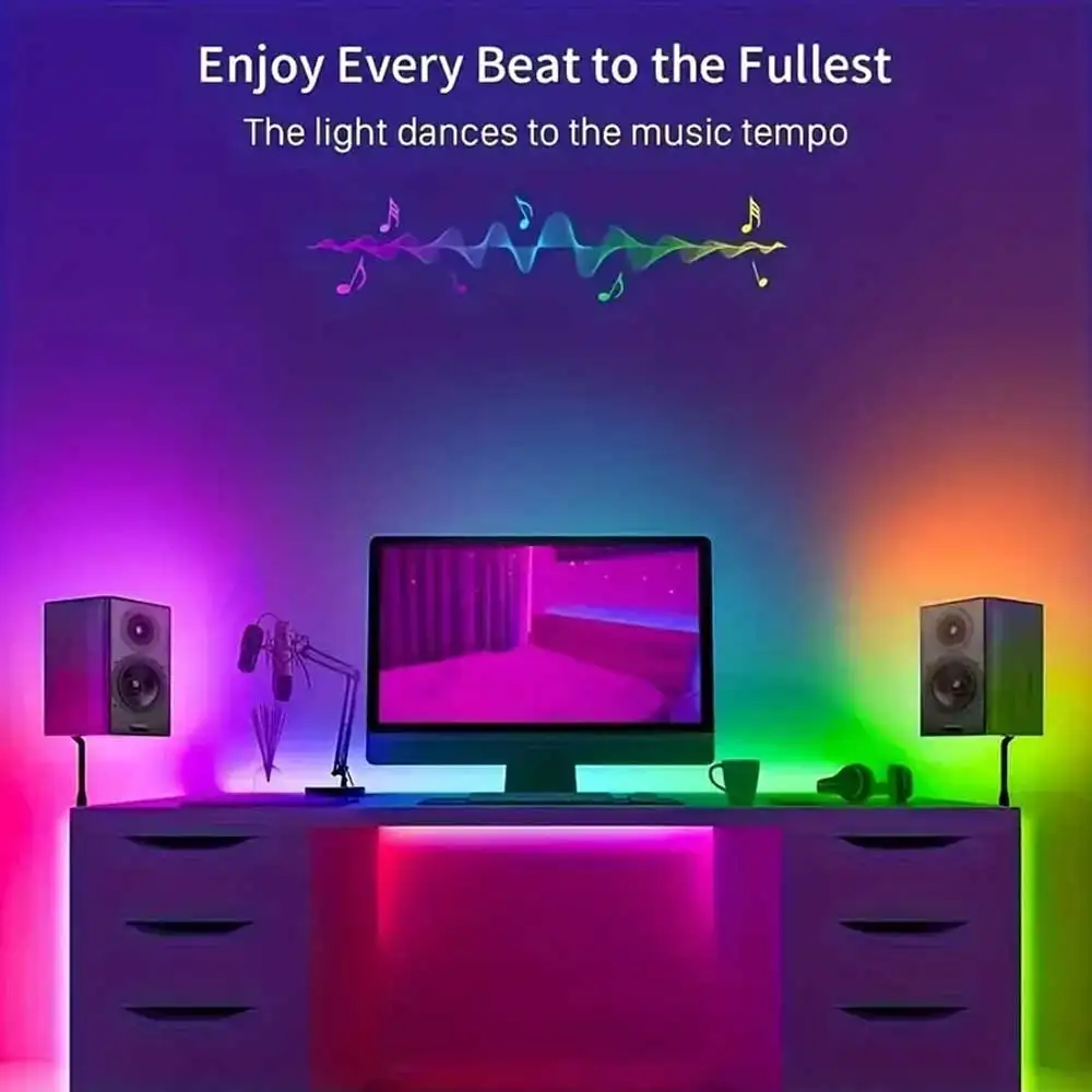 TUYA النيون LED قطاع أضواء 5 فولت النيون حبل ضوء 72 المصابيح/م سيليكون مع مزامنة الموسيقى RGBIC دريم كولور مطاردة شريط إضاءة طويل للغرفة #6