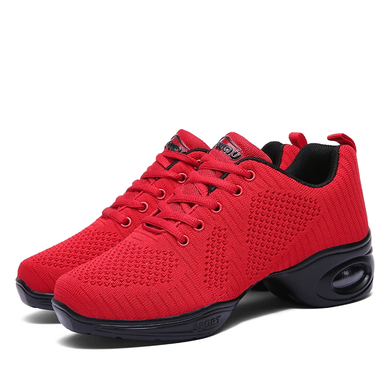 

Women's Jazz Shoes Lace-up Sneakers - Breathable Air Cushion Lady Split Sole Athletic Walking Dance Shoes Platform