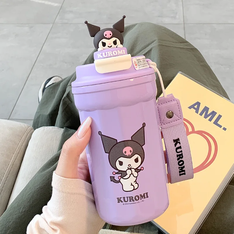 Sanrio Hello Kitty Stainless Steel Kawaii Kuromi Thermos Cinnamoroll My Melody High-Looking Portable Water Bottle Birthday Gifts