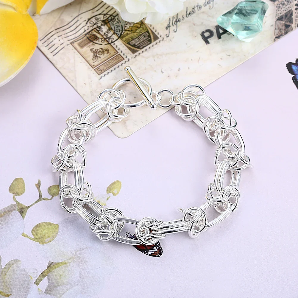 

Hot Creative fine circle chain 925 Sterling Silver Bracelets for women man Wedding party Holiday gifts fashion brands Jewelry