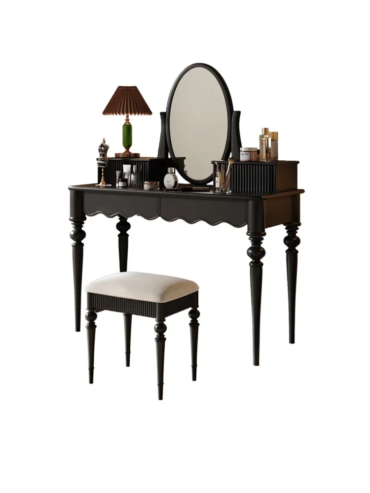 Solid wood makeup table dresser master bedroom antique designer with makeup mirror