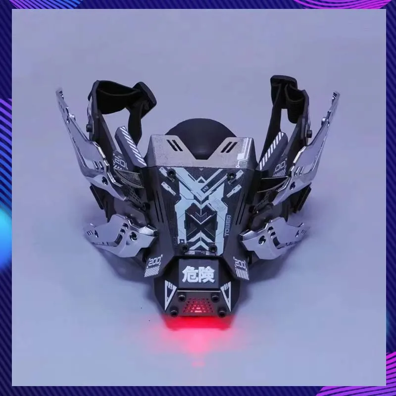 Cyber Punk Mask Cosplay Mechanical Warrior Half-Face Mask Halloween Party Costumes Coser Photography Performance Props