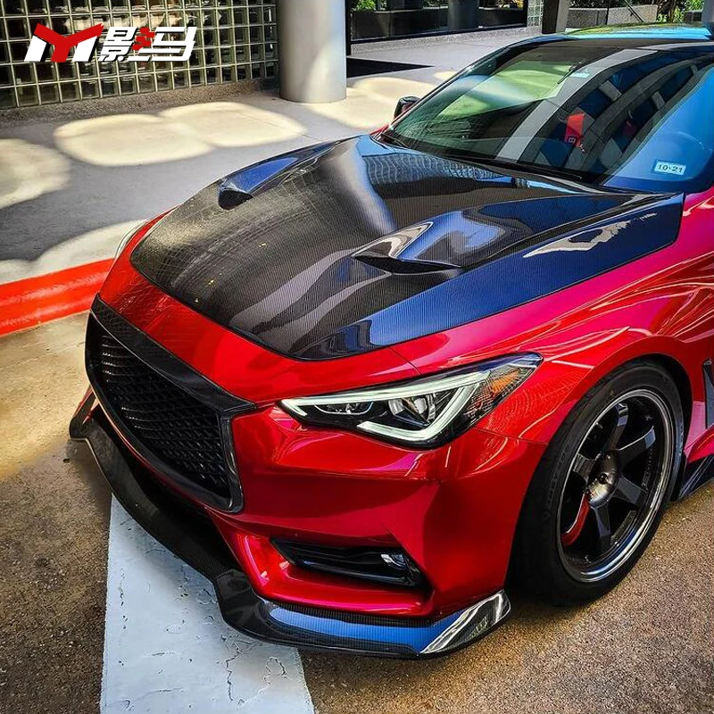 

Carbon Fiber Front Engine Bonne For Infiniti Q50 Q50l Q50s MBJ Style Vented Front Engine Hood