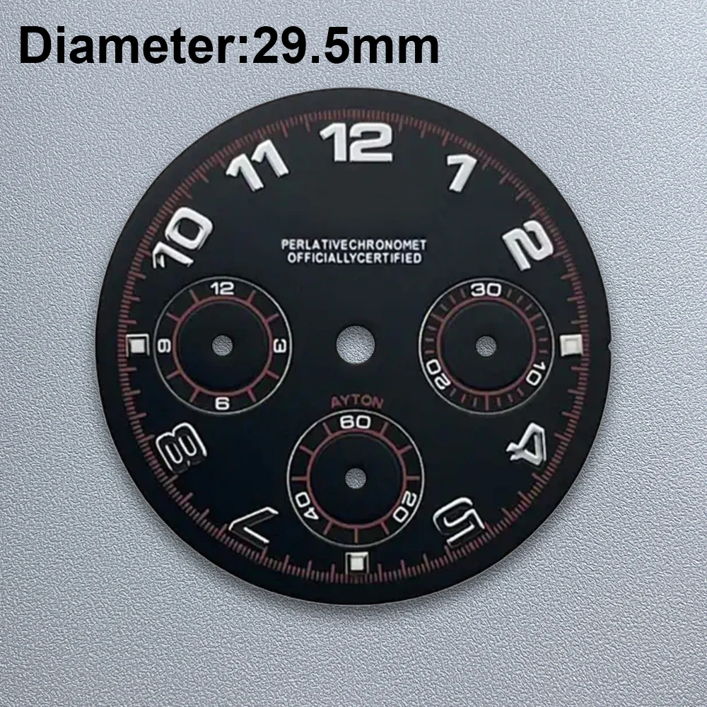 29.5mm S Logo DTN Panda Dial Suitable For VK63 Movement C3 Green Luminou Watch Modification Accessories Diver 150 Windows