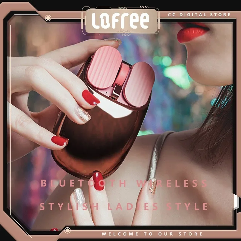 LOFREE Potato Chip Mouse Bluetooth Wireless 2.4G 3600DPI Gaming Office Computer IPad Fashion Lady Style Charging Rose Gold