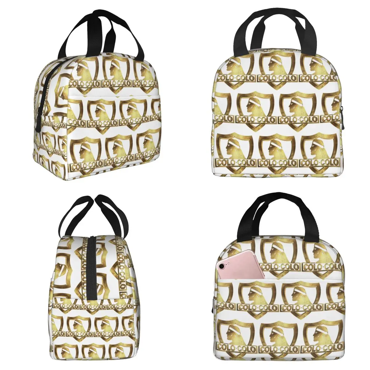 

My Golden Santiago Football Colo Barra Brava Chile Insulated Lunch Bag for Women Office Cooler Thermal Food Box Tote Lunch Boxes