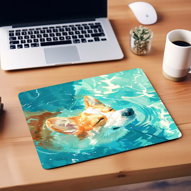The yellow puppy mouse pad in the swimming pool is wear-resistant, anti-slip and washable as a computer game accessory