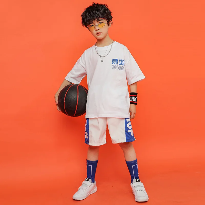 Children Ballroom Dancing Clothes Street Wear Hip Hop Dance Costumes for Boys Jazz Dance Competition Costumes Shirt Shorts Suits