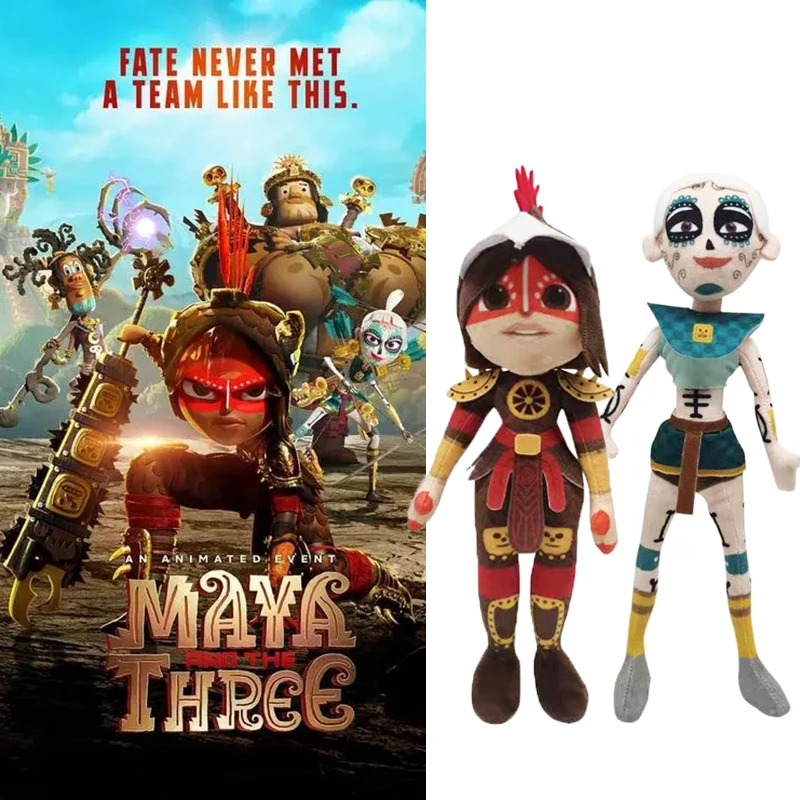 

28cm Movie Maya and the Three Plushie Toy Anime Plush Figure Archer Stuffed Doll Kids Educational Pillow Children Birthday Gift