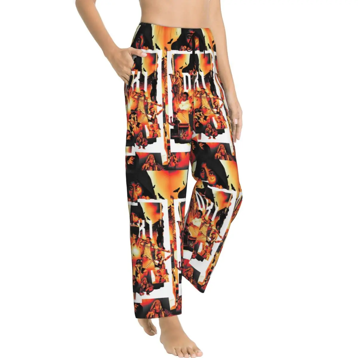Custom Women's Duki Rapper Rockstar Music Pajama Pants Printed Sleep Sleepwear Bottoms with Pockets