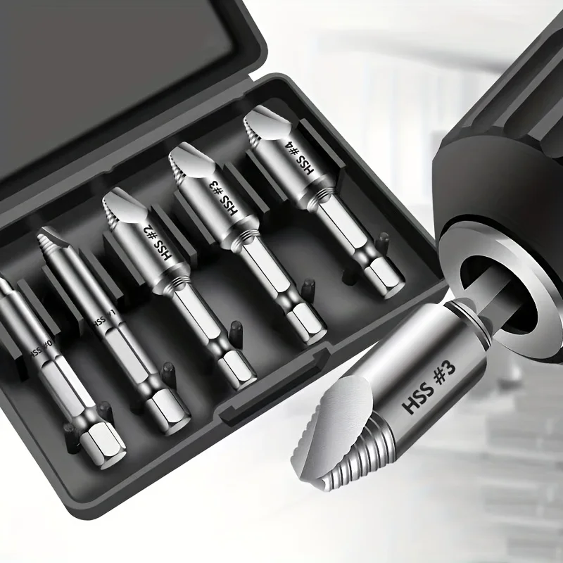 5Pcs Damaged Screw Extractor Drill Bit High Speed Steel Double Easily Take Out Side Drill Out Broken Screw Remover Bolt