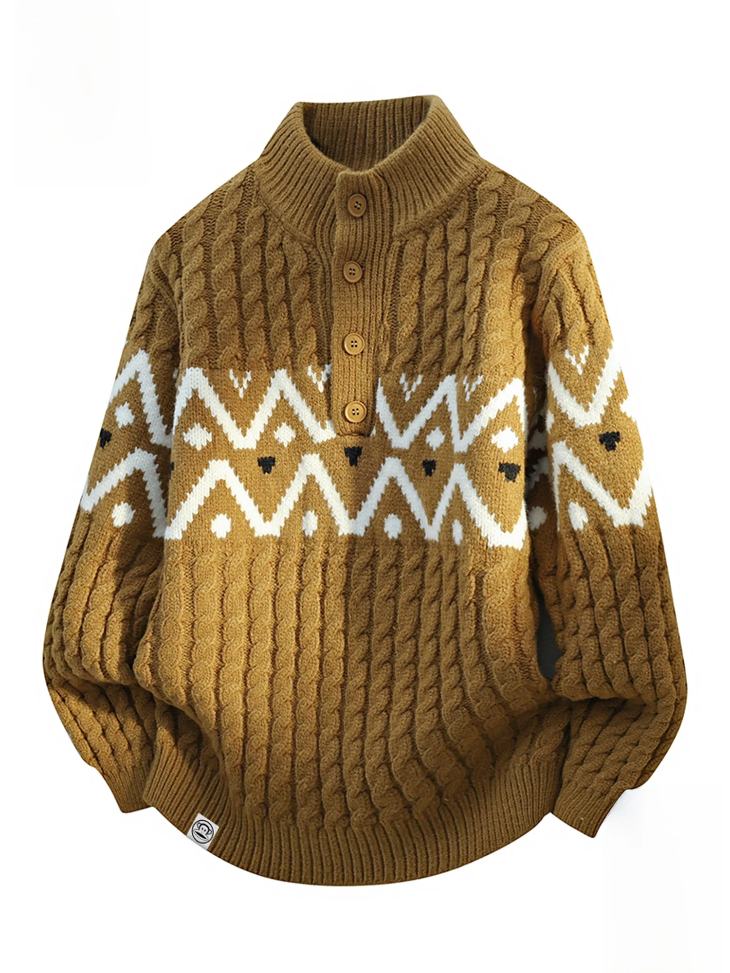 

Теплый мужской трикотажный свитер Paul Frank оверсайз, зимний повседневный модный топ с длинными рукавами и узором Fce Island Monkey