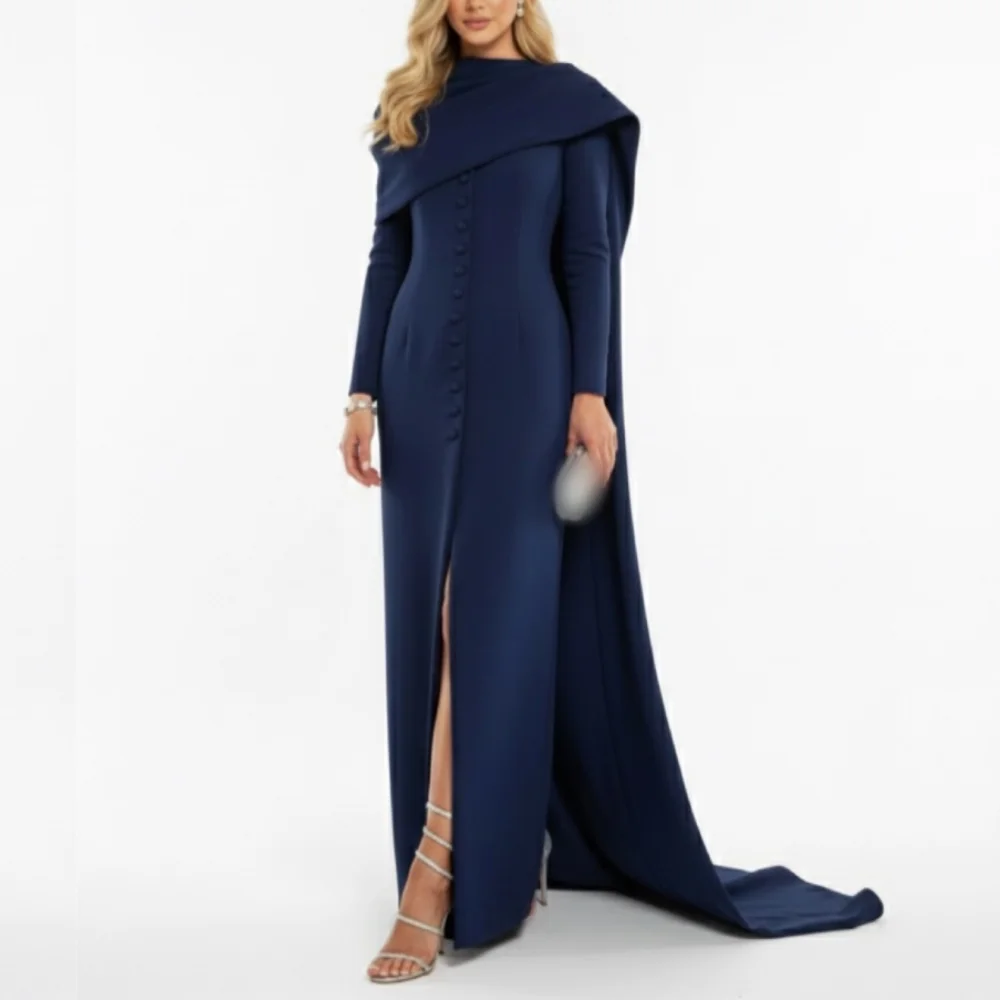 Robe de soirée Chic personnalisée de haute qualité, manches longues, droite, sur mesure, pour occasions formelles et élégantes