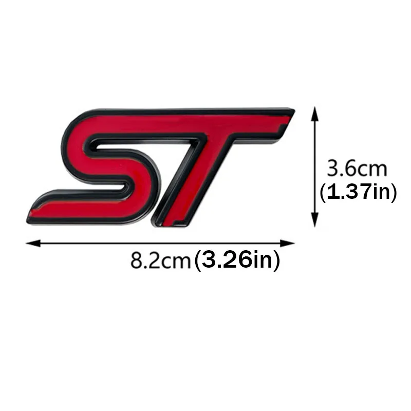 3D Metal ST Line Front Grille Emblem Badge Car Head Trunk Stickers For Ford Focus Mondeo Fiesta Explorer Styling Accessories