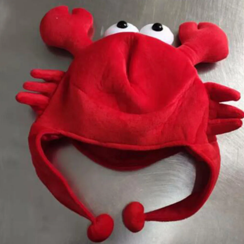 Crab Headwear Comfortable Warm Hat for Cosplay Costume Party Photo Props Festival Accessories Crab Hat Cosplay Headwear