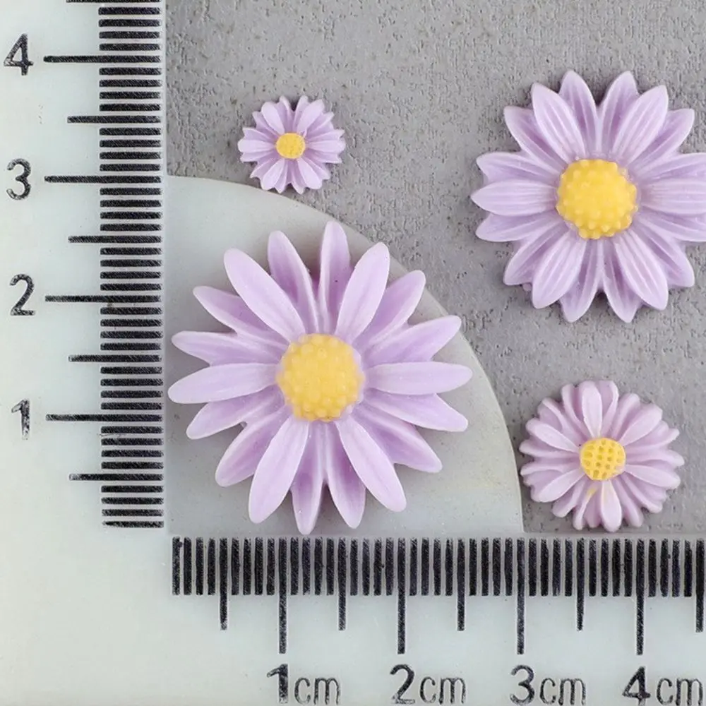 20 Stück Harz Lücke Gänseblümchen Blume Flatback Cabochon Stein Miniatur DIY Scrapbook Handwerk Home Decor Zubehör – Detail 7