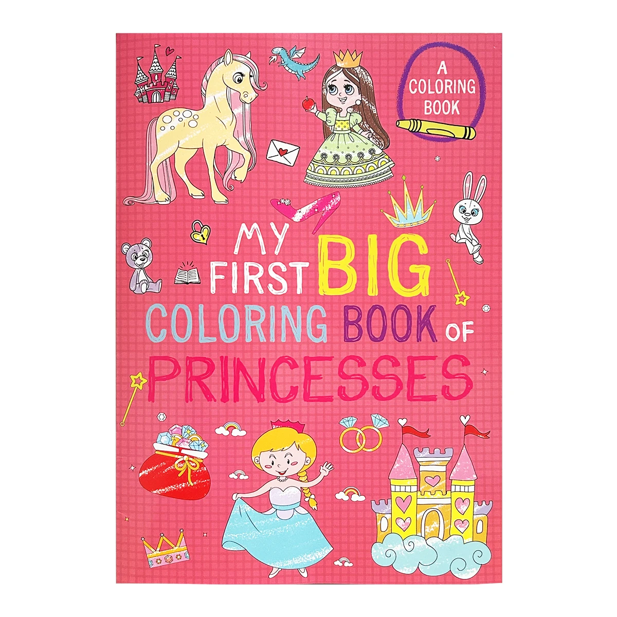 2 Books Children's Coloring Book Set,Dinosaur,Unicorn,Princess Theme English Coloring Book, Children's Coloring Booklet