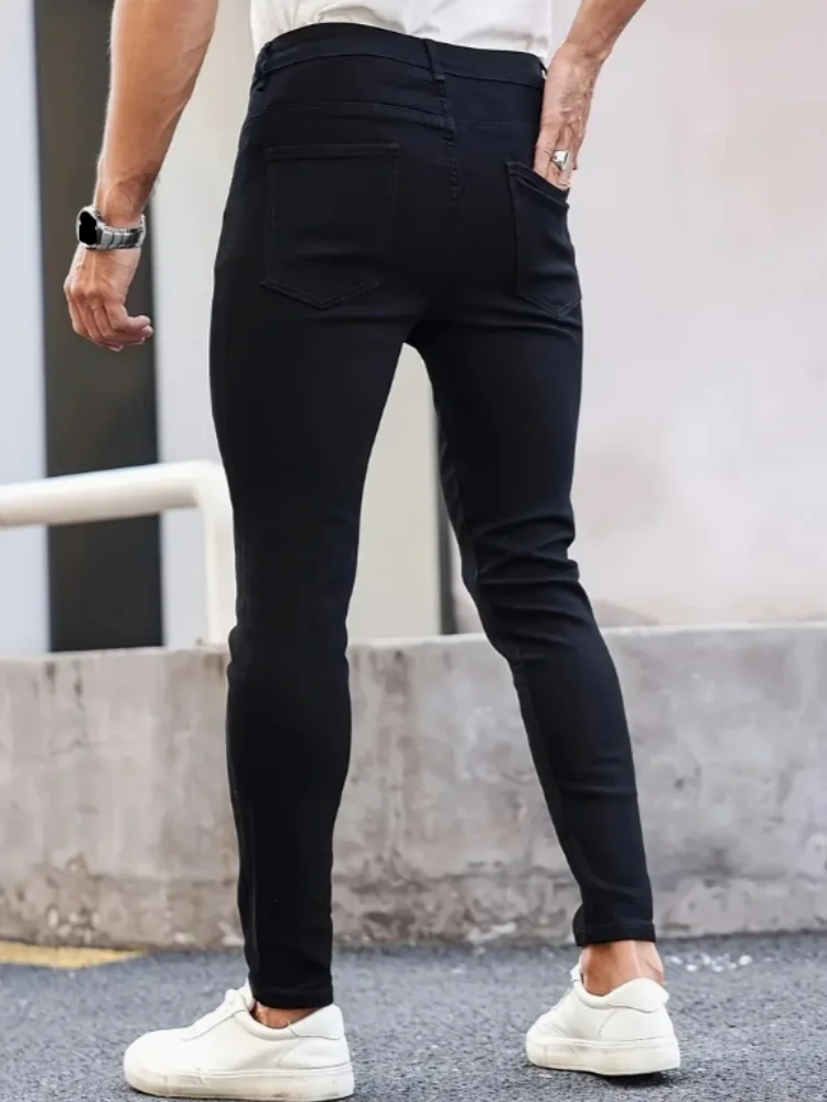 Мужские черные джинсы Slim Fit, вечный силуэт встречает современную эргономику