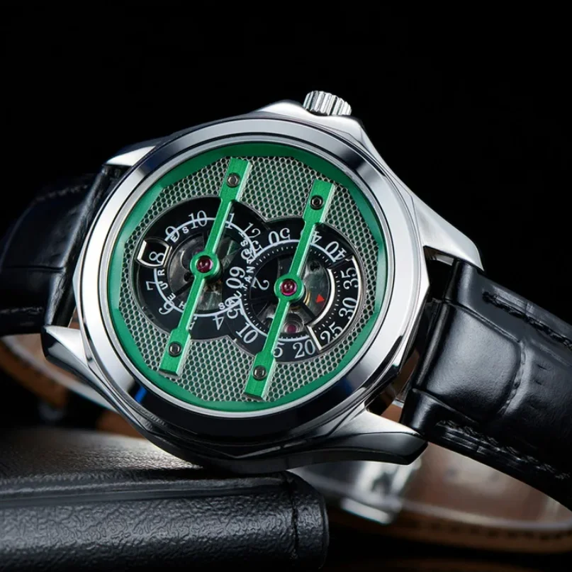 

OBLVLO Мужские автоматические часы 41 мм Механические наручные часы со прыжками Водонепроницаемые сапфировые светящиеся скелетонизированные циферблаты