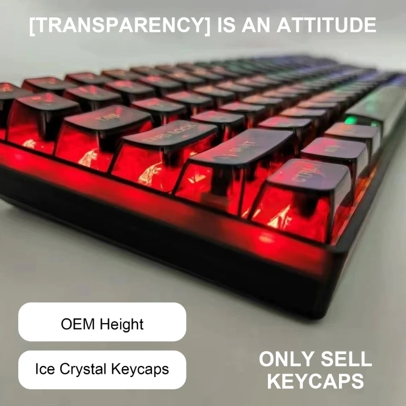 115Key Simple Design Clear Keycaps for Various Keyboard Styles Key Caps Perfect for Gamers, Programmers,Computer Enthusiasts