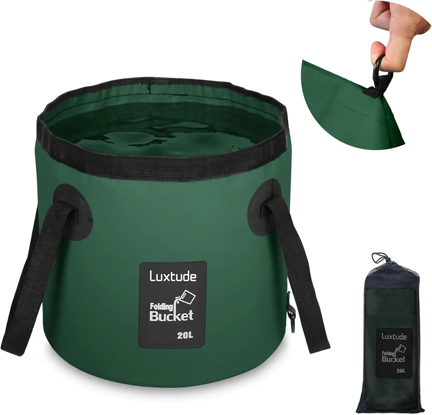 

Collapsible 5-Gallon Bucket with Handle for Camping, Fishing, Beach, Gardening & Outdoor Emergency - Lightweight Water Storage
