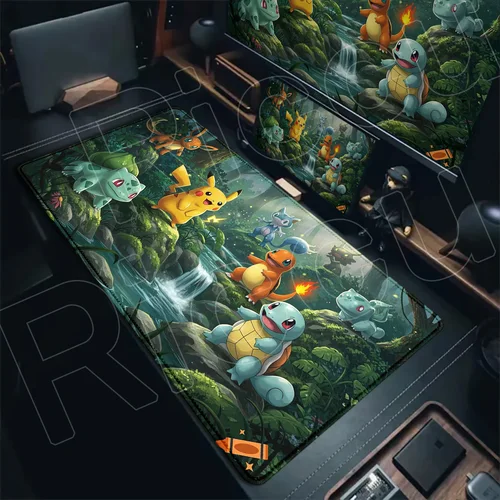 Alfombrillas de ratón p-pokemon Bulbasaur, alfombrilla de goma para ratón, accesorios grandes de Anime para juegos, alfombrilla Kawaii para teclado de gabinete, alfombrilla de escritorio de oficina