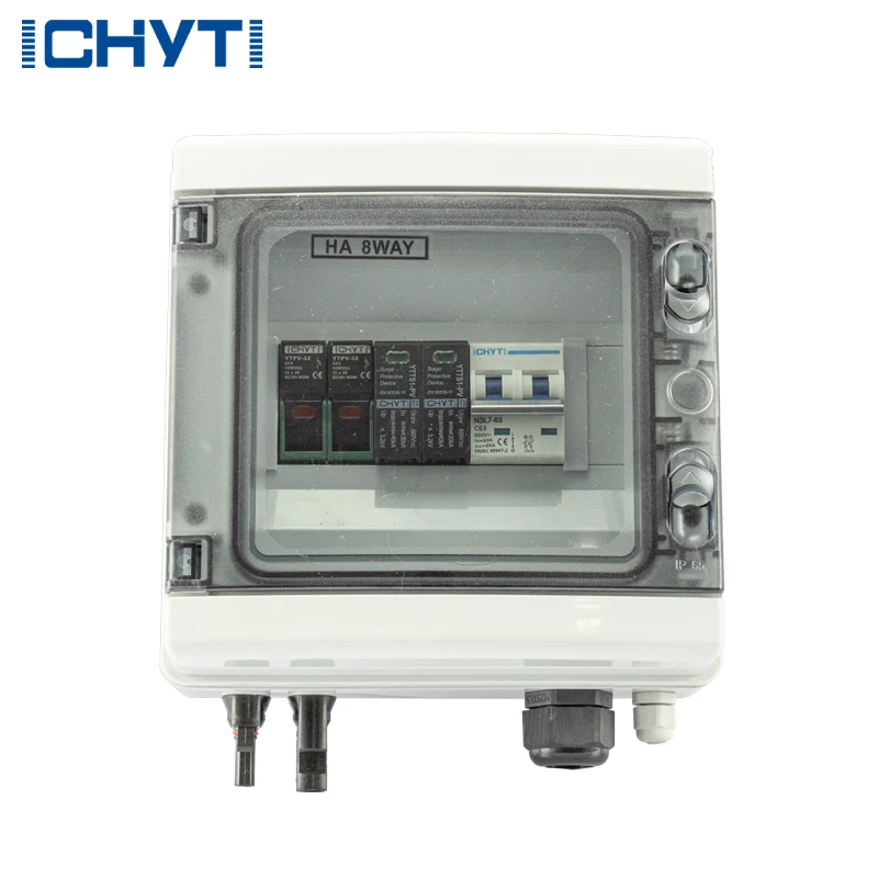 Surface Mounted 1-in-1-out 600V IP65 Solar PV Surge Lightning Protection DC Distribution Box Combiner Box