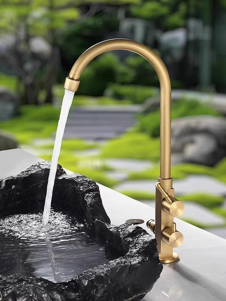 All copper faucet, anti freeze cracking single cold washbasin faucet