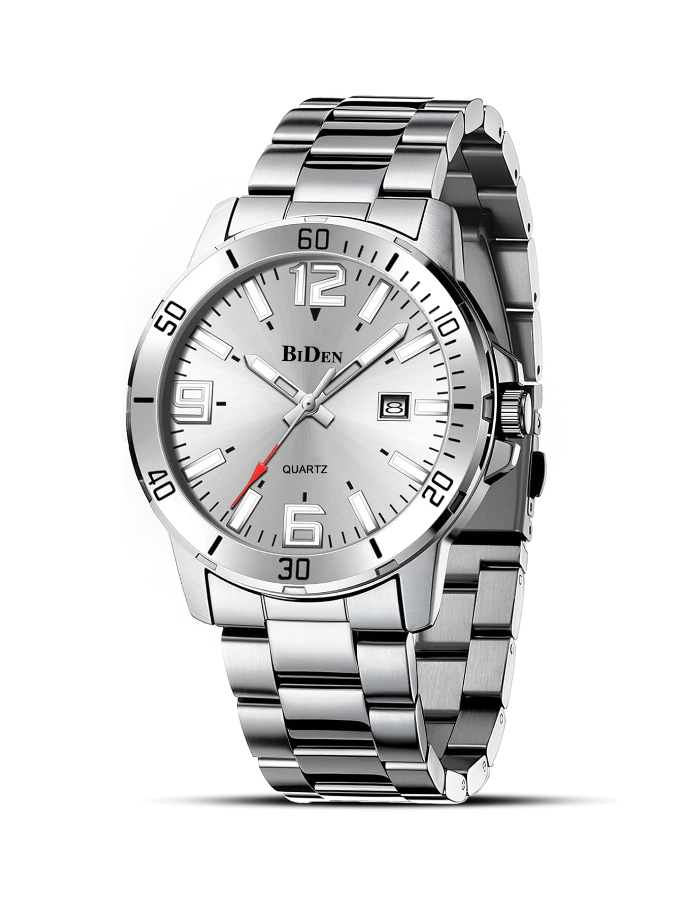 

Роскошные мужские наручные часы BIDEN, деловые часы с ремешком из нержавеющей стали, кварцевые мужские часы с датой, водонепроницаемые светящиеся мужские часы, часы Reloj