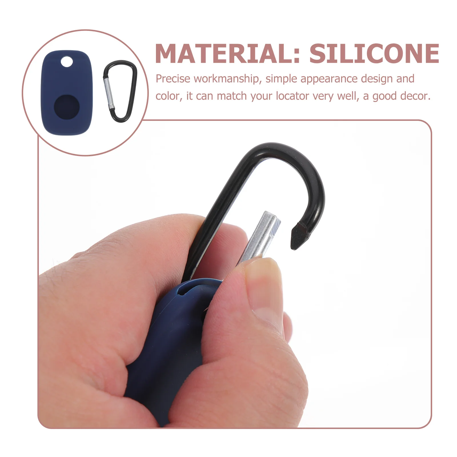 2pcs Silicone Cover Simple Protective Case For Tracker Shockproof Durable Keychain Accessory