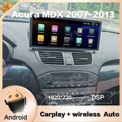 Android 11 ekran HD ''12.3'' dla Multimedia radiowe samochodowego Acura MDX Stereo Carplay Bluetooth DSP jednostka nawigacji GPS odtwarzacz CD