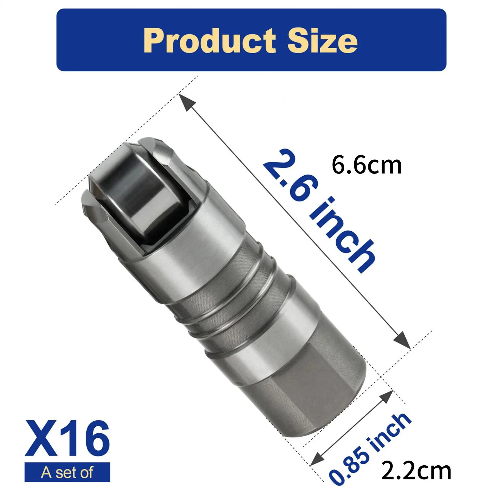 16Pcs/lot For Ford M-6500-R302H Car Alloy Steel Hydraulic Roller Lifters For Ford Mustang 5.0L 1984-1995 Auto Accessory Replace