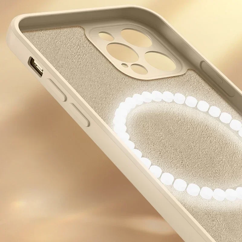 For iPhone 15 12 13 Magsafing Case Square Liquid Silicone Cover for iPhone 11 Pro Max 14 X Xs Xr 7 8Plus Wireless Charging Coque