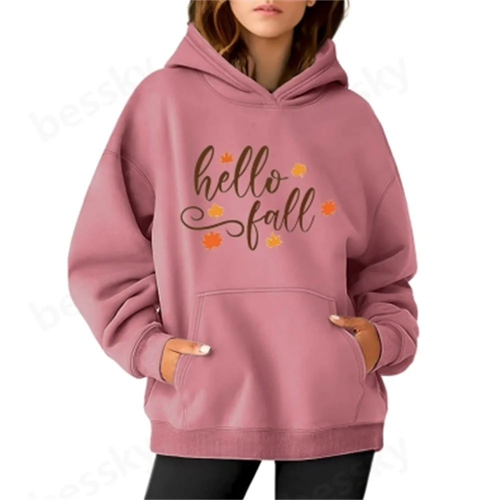 

Women's autumn and winter new loose plus casual sports Halloween printed hooded sweatshirt