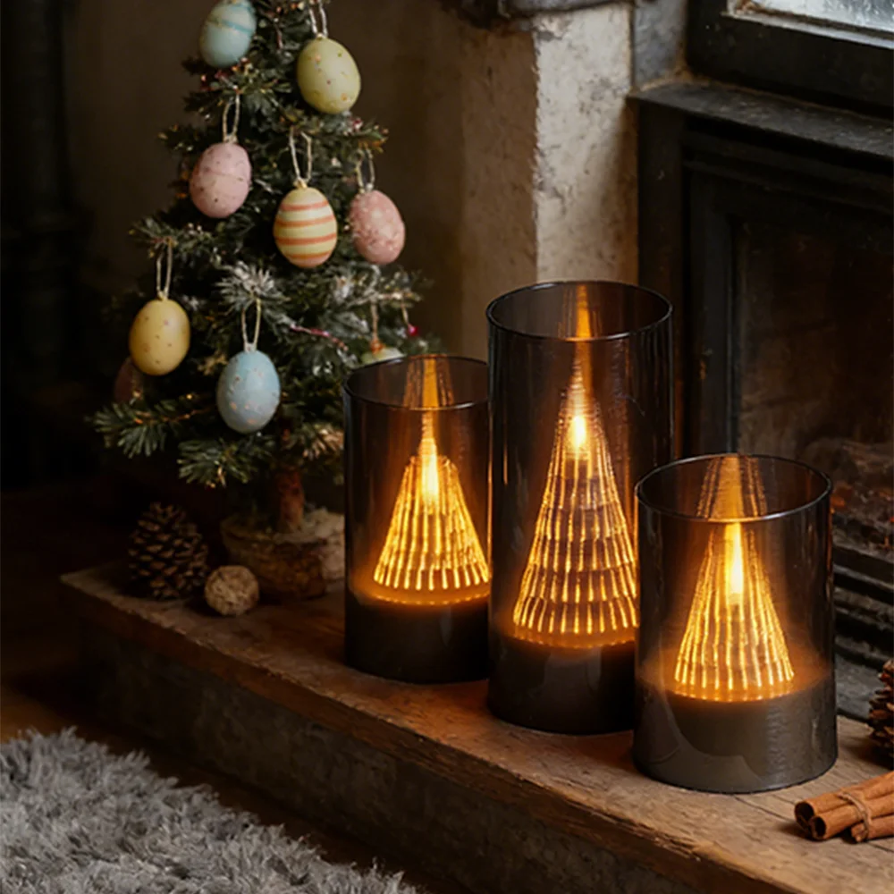 Multicolor Acrylic Flameless LED Electronic Candles Volcano Lamp Timer Dimmable Flickering for Easter Halloween Xmas New Year image 5