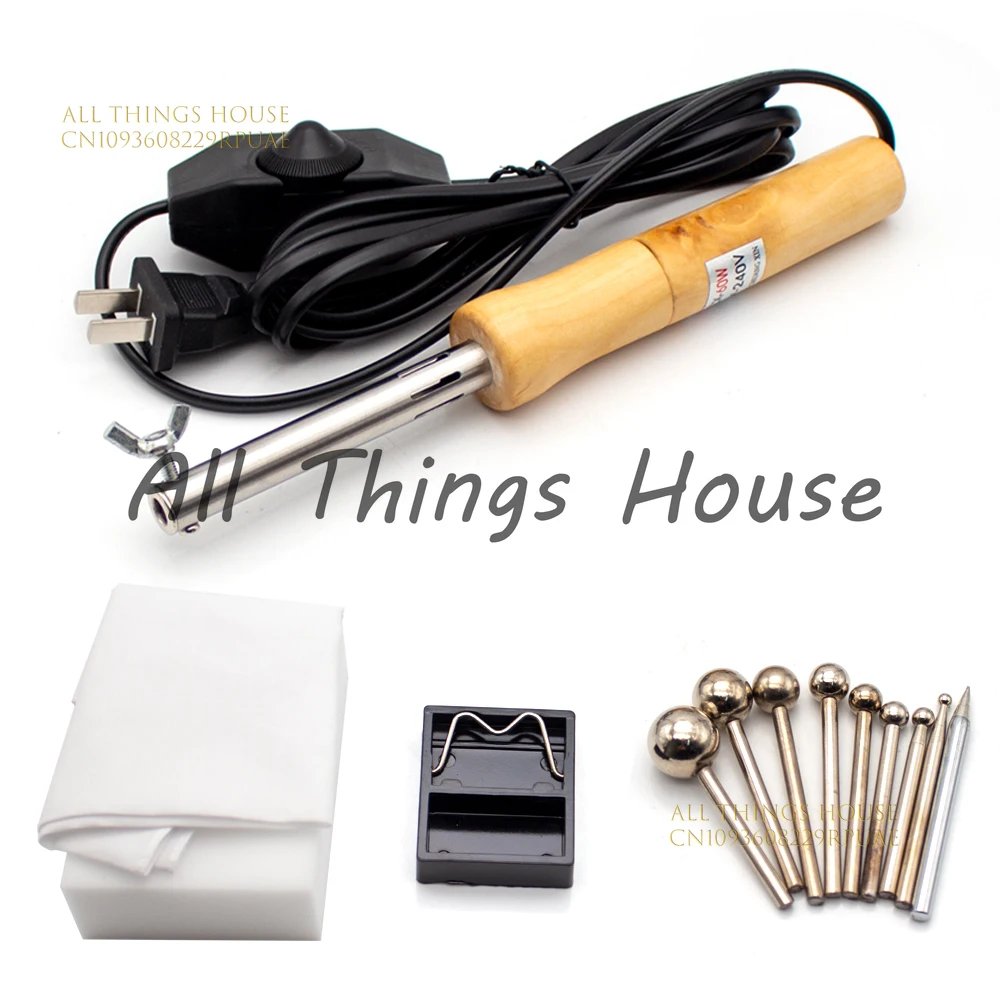 DIY Fabric Flower Maker Artificial Flower Electric Ironing Machine Fake Flower Making Petal Modeling Tools Set With 8Pcs Heads