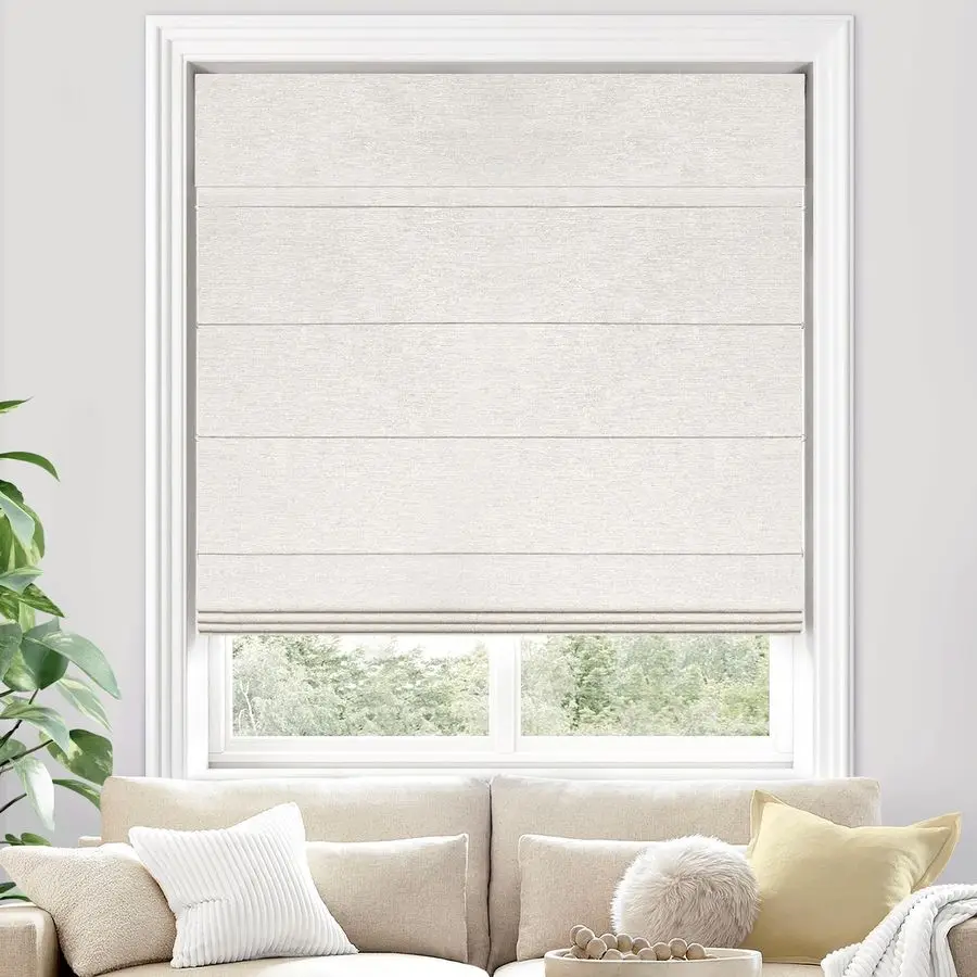 

Blackout Cordless Roman Shades for Indoor Windows amp French Doors, 34 1 4 W 48 H Blackout Beige